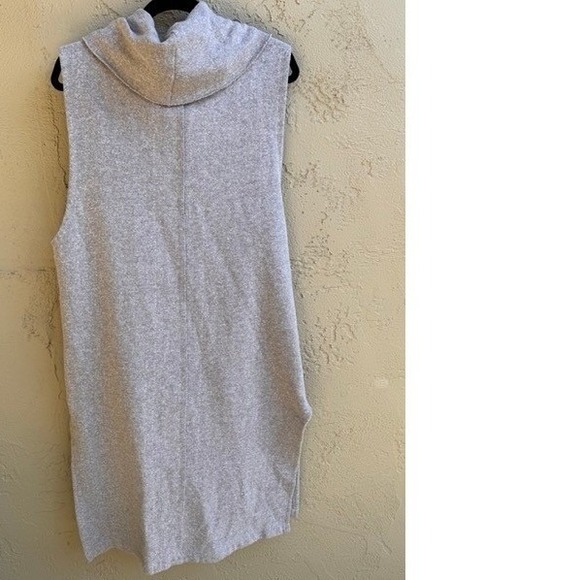Free People Beach Gray Cowl Neck Sleeveless Sweater Dress Tunic Athleisure Cozy - Picture 5 of 8
